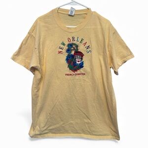 New Orleans French Quarter Souvenir Yellow T-Shirt Size Large
